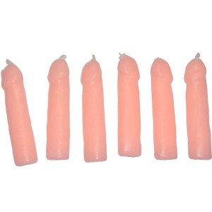 DIABLO PICANTE - 6 VELAS EM FORMA DE PÃNIS DE CARNE